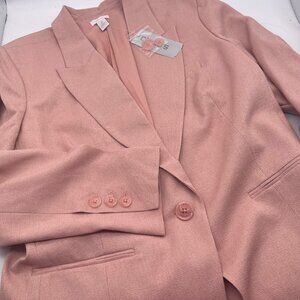 Chicos Size 2  Womens Spectacular Blazer Pattington Peruvian Pink Jacket NWT Y